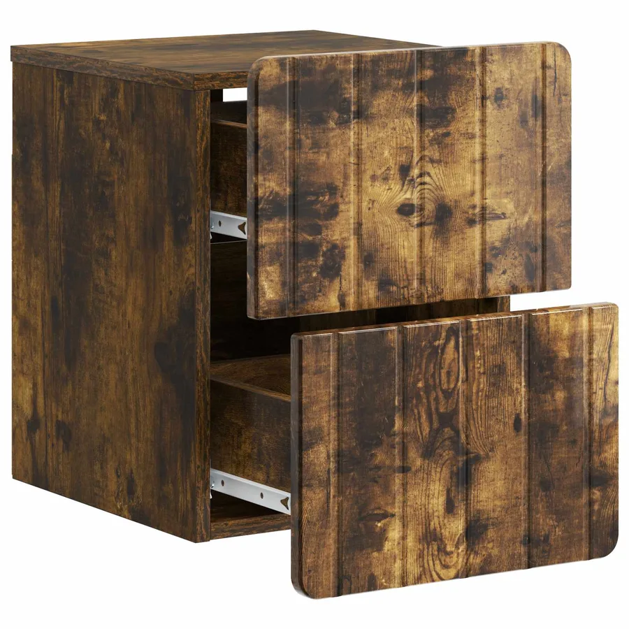 Cabinet de chevet mural Chêne fumé 33 x 34,5 x 43 cm - 4