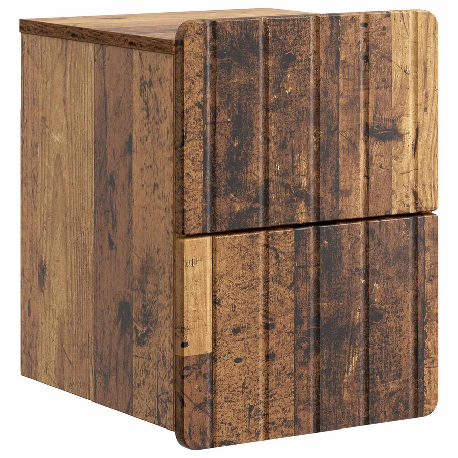 Cabinet de chevet mural Bois ancien 33 x 34,5 x 43 cm - 2