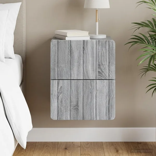 Cabinet de chevet mural Sonoma gris 33 x 34,5 x 43 cm