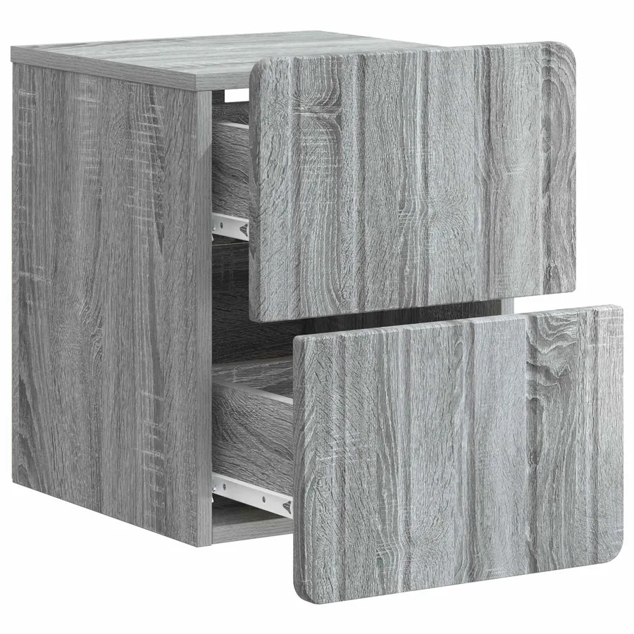 Cabinet de chevet mural Sonoma gris 33 x 34,5 x 43 cm - 4