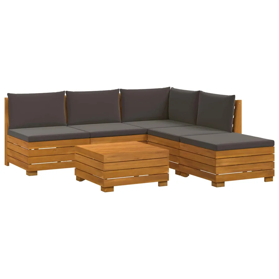 Ensemble de canapés d'extérieur avec coussin 6 Pièce Marron - 2