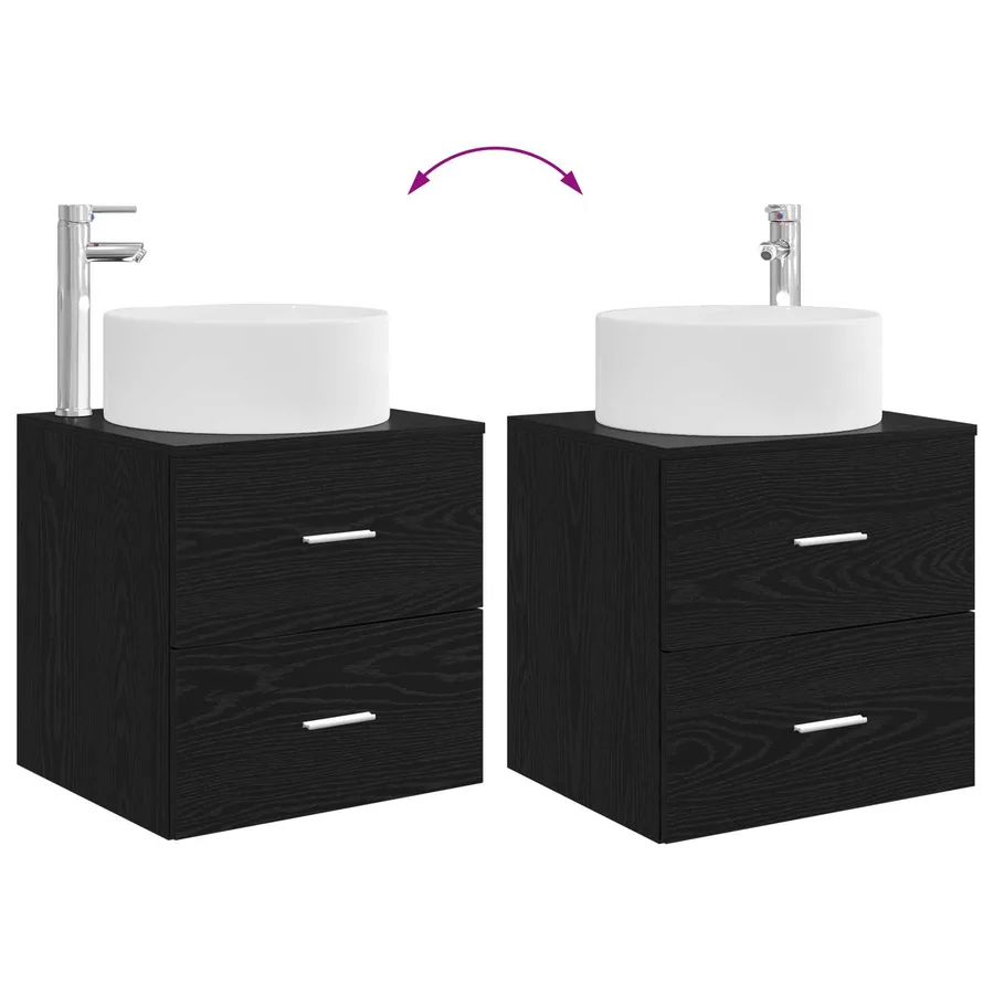 Ensemble de mobilier de salle de bain 4 pcs Chêne noir - 13