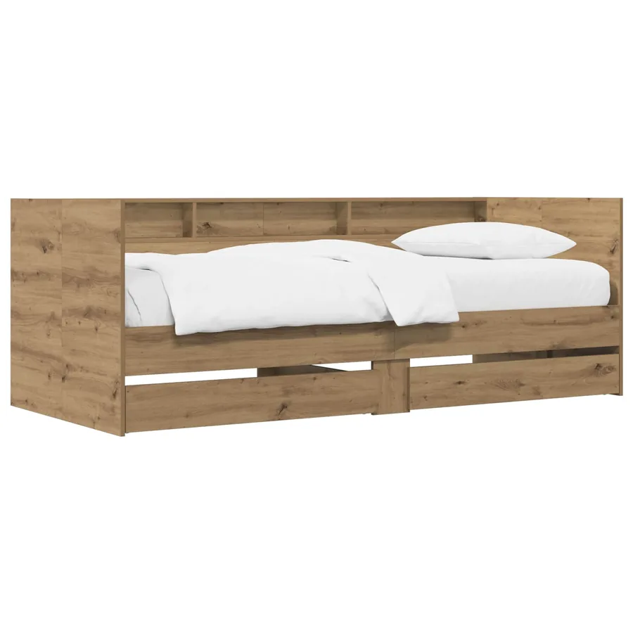 Lit d'appoint avec tiroir Chêne artisanal Bois d'ingénierie