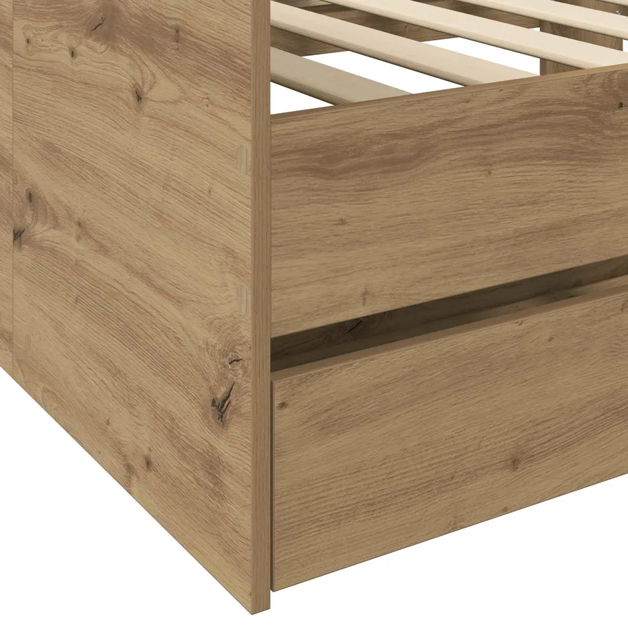 Lit d'appoint avec tiroir Chêne artisanal Bois d'ingénierie - 6