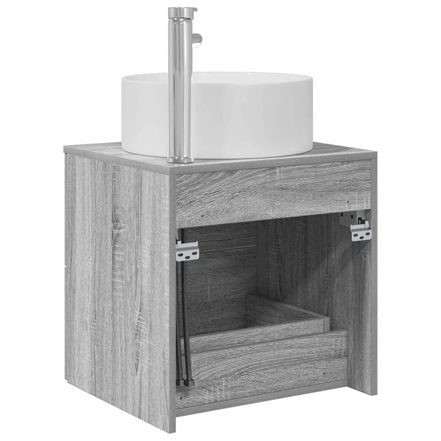 Vanité de lavabo mural Sonoma gris 49,5 x 44,5 x 65,5 cm - 5