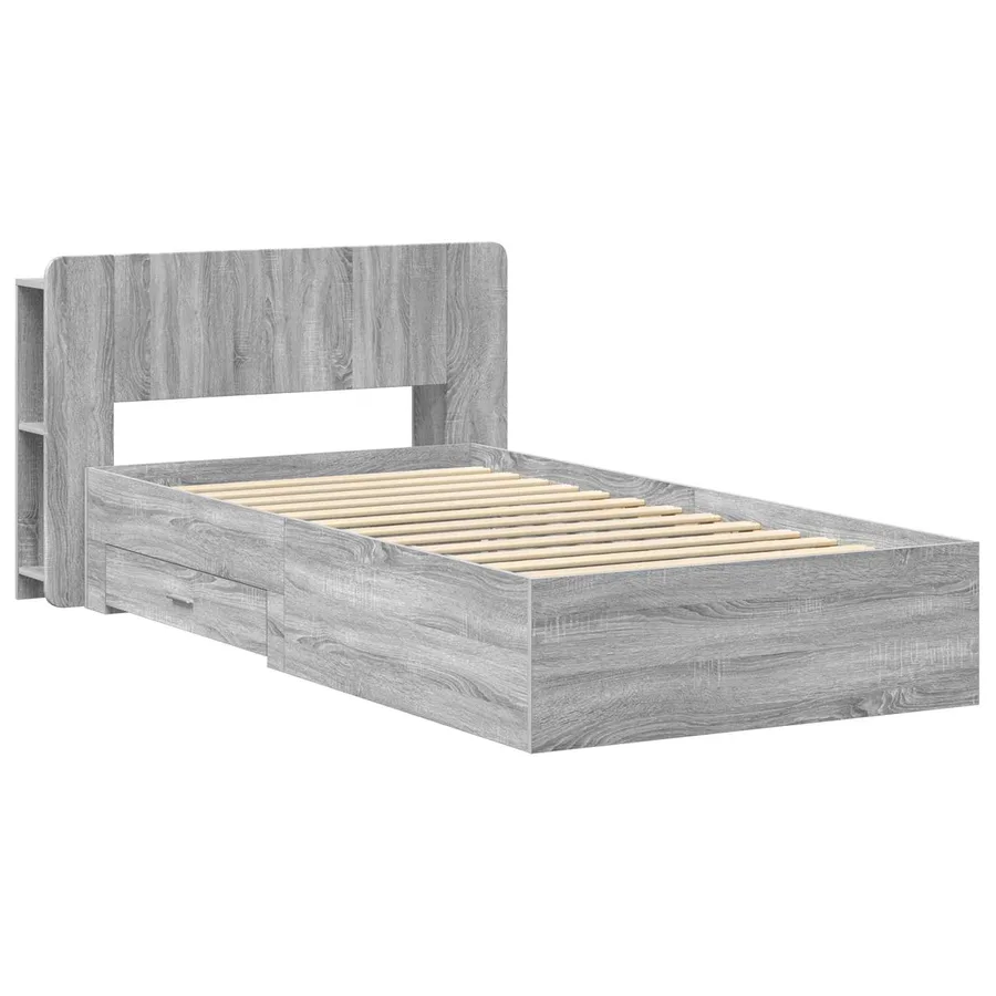 Cadre de lit avec rangement Sonoma gris 100 x 200 cm - 2