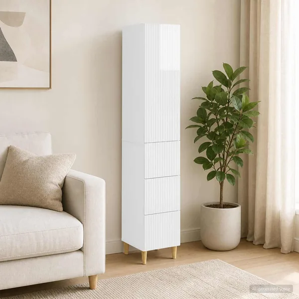 Ensemble de Meubles 2 pcs Blanc brillant 33 x 34,5 x 90 cm