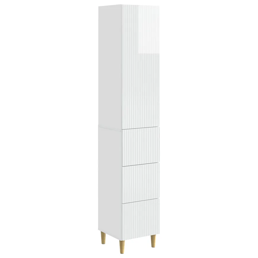 Ensemble de Meubles 2 pcs Blanc brillant 33 x 34,5 x 90 cm - 2