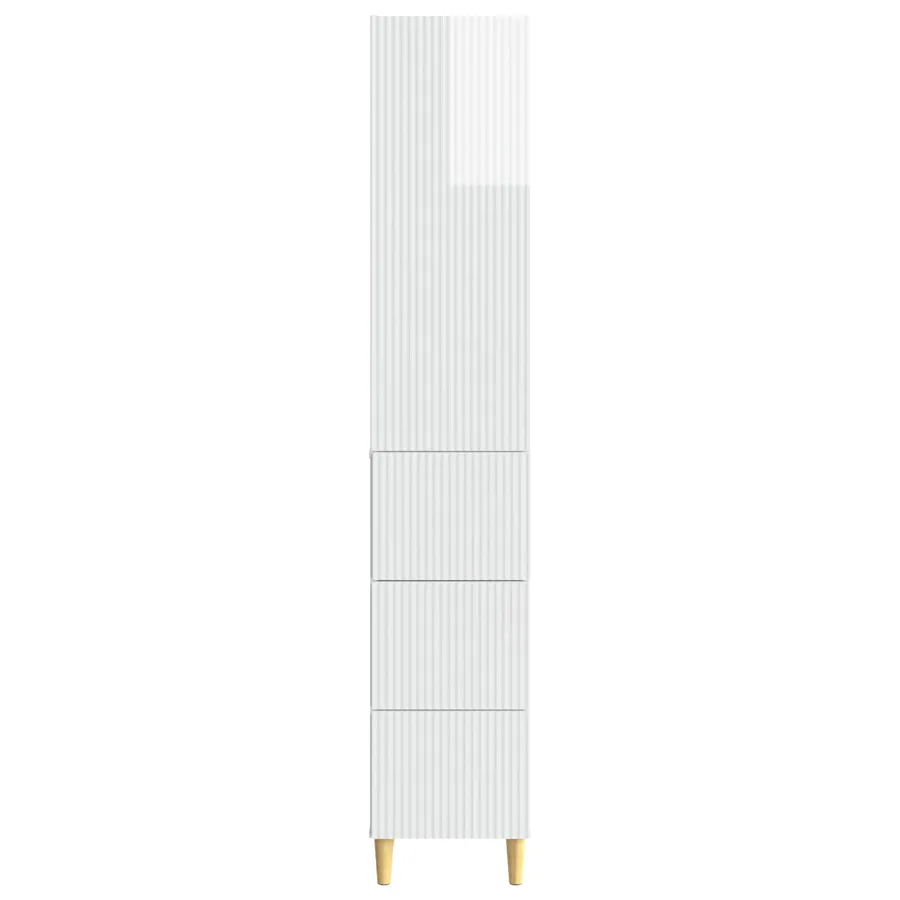 Ensemble de Meubles 2 pcs Blanc brillant 33 x 34,5 x 90 cm - 5
