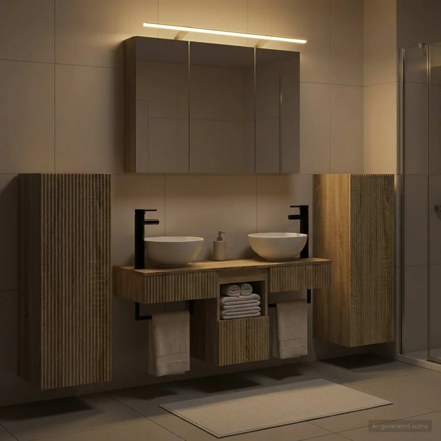 Ensemble de mobilier de salle de bain 6 pcs Chêne Sonoma