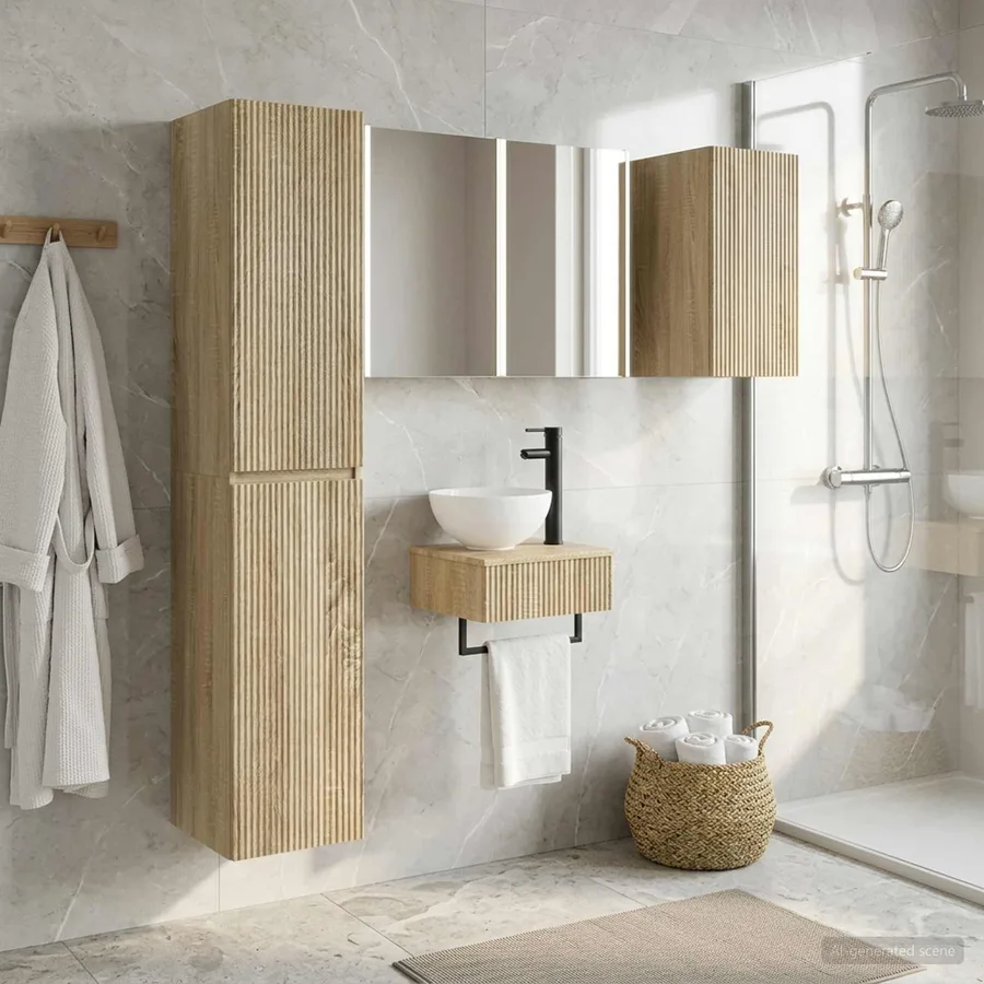 Ensemble de mobilier de salle de bain 5 pcs Chêne Sonoma - 4