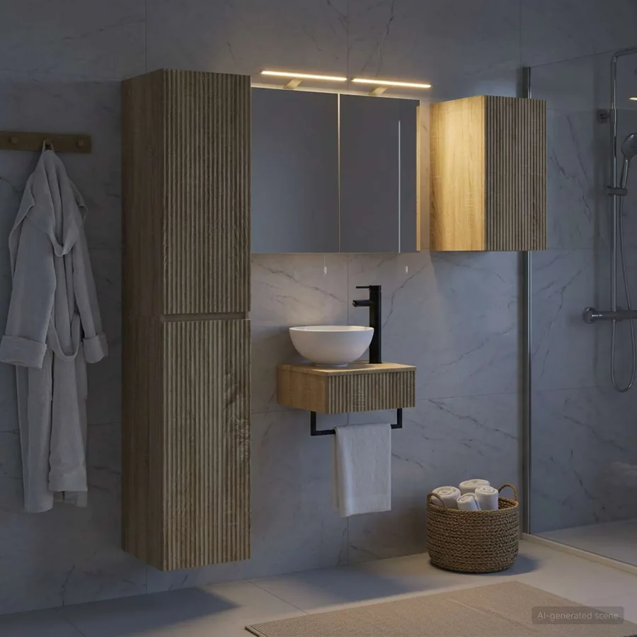 Ensemble de mobilier de salle de bain 5 pcs Chêne Sonoma