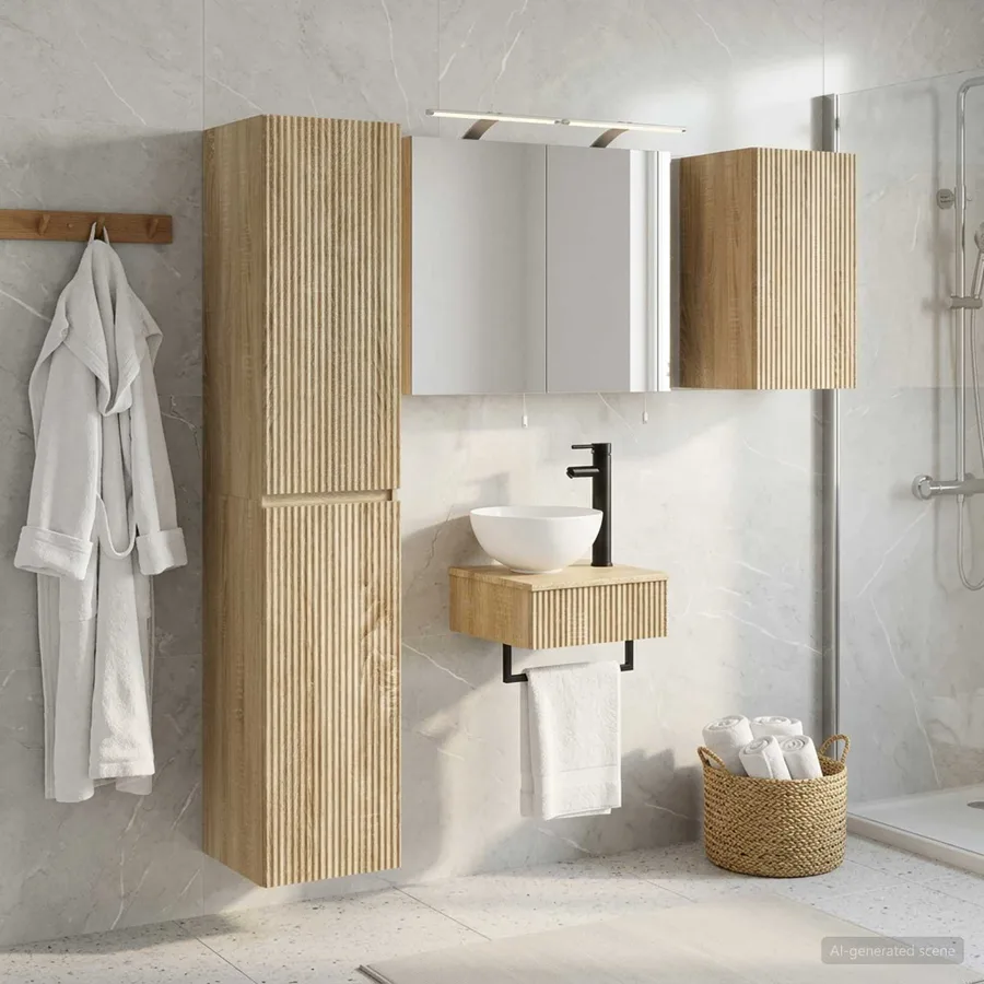 Ensemble de mobilier de salle de bain 5 pcs Chêne Sonoma - 4