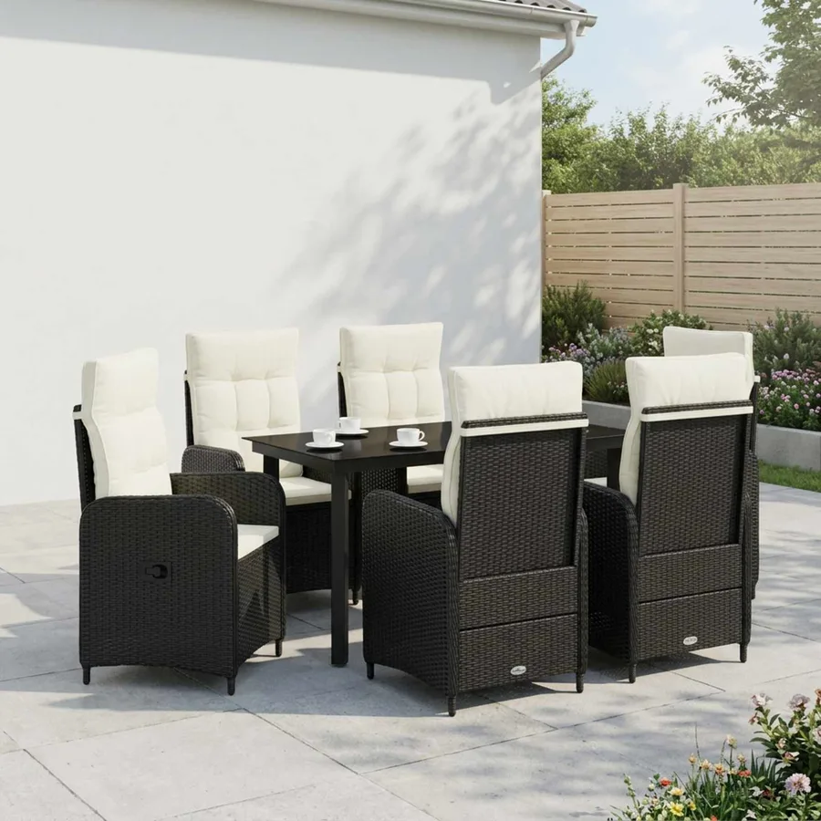 Ensemble de Tables Basses 7 pcs Noir et blanc crème - 3