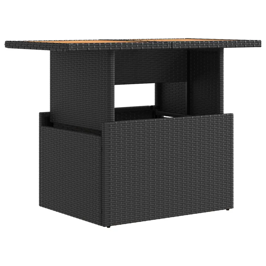 Ensemble de repas extérieur 3 pcs Noir et blanc crème - 5