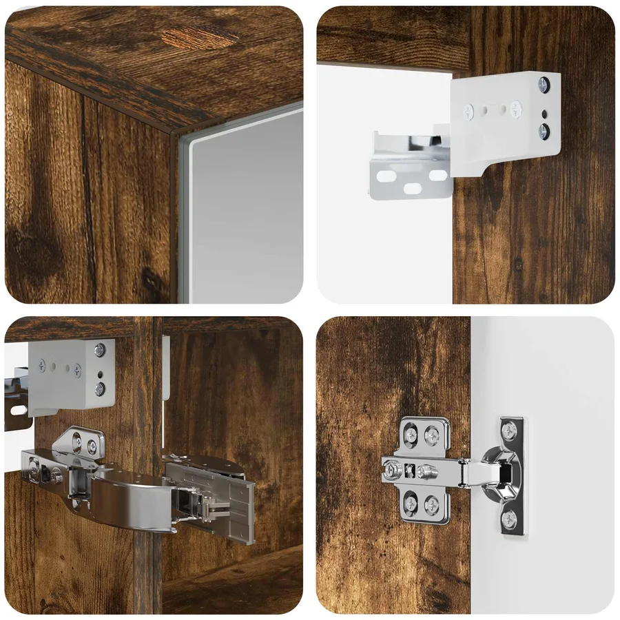Ensemble d'armoire de salle de bain 5 pcs Chêne fumé - 9