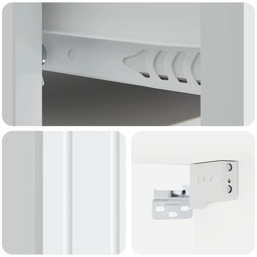 Cabinet de chevet mural 2 pcs Blanc 33 x 34,5 x 24 cm - 8