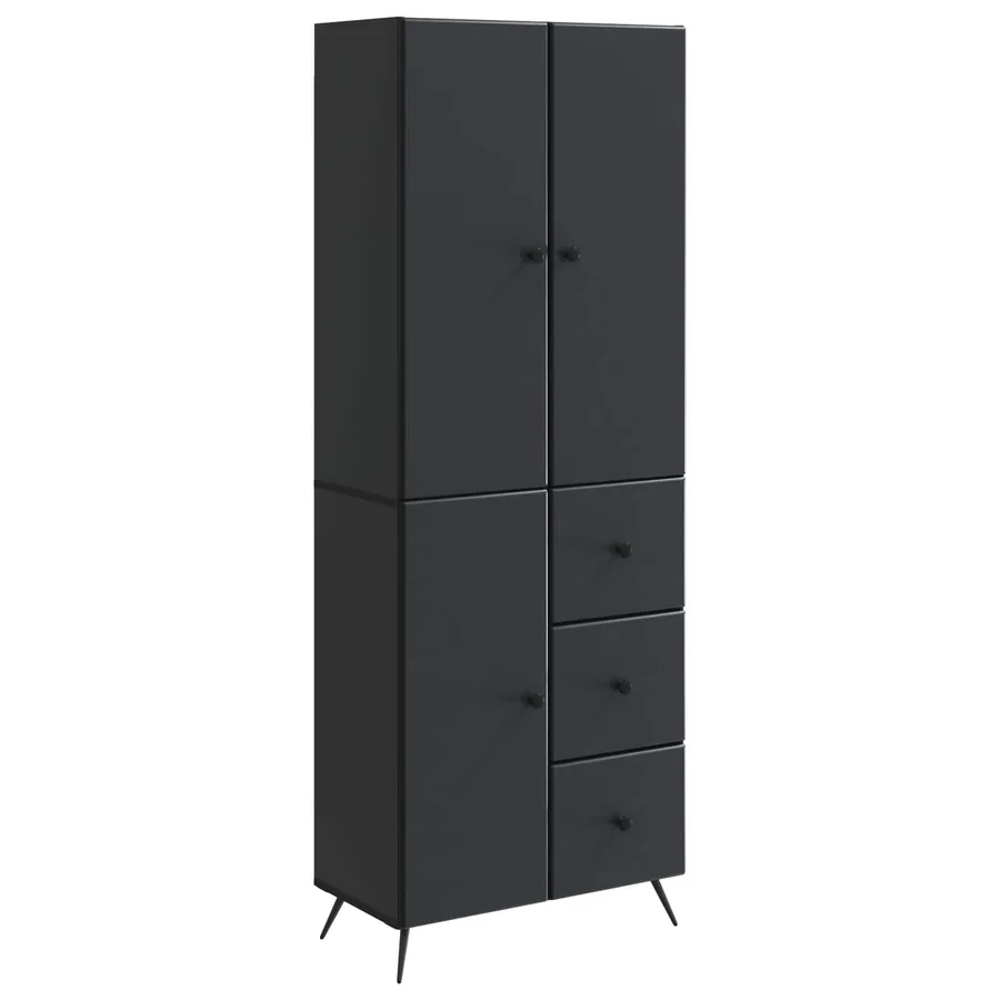 Ensemble de Meubles 2 pcs Noir Bois d'ingénierie - 2