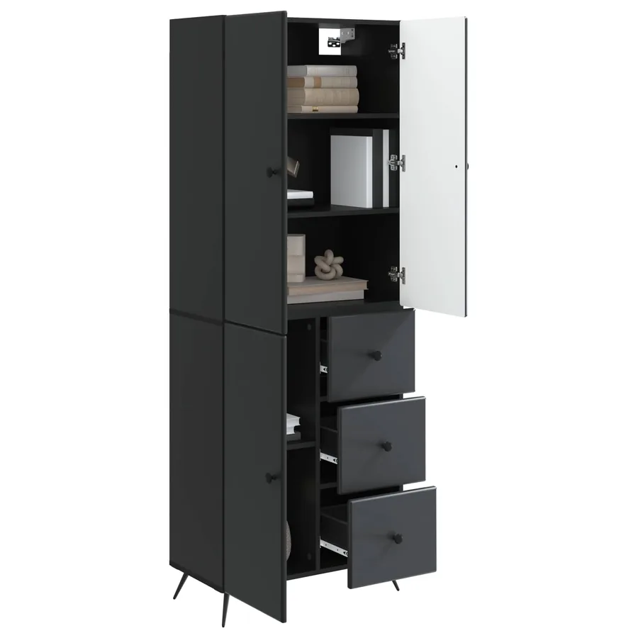 Ensemble de Meubles 2 pcs Noir Bois d'ingénierie - 3
