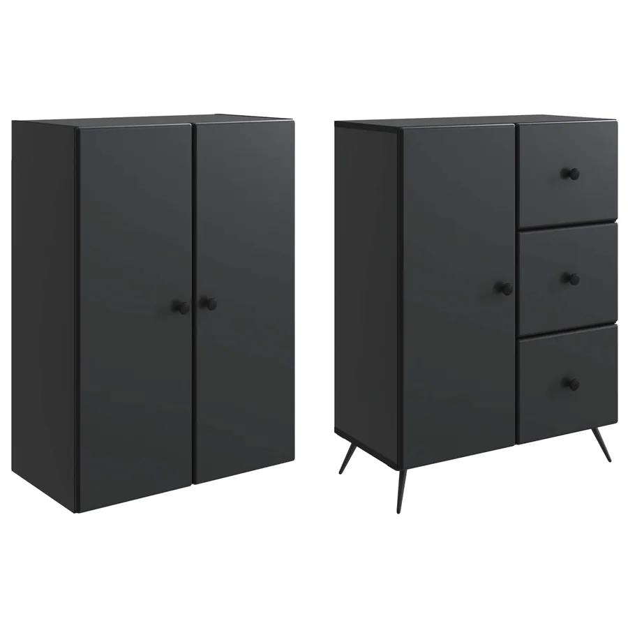 Ensemble de Meubles 2 pcs Noir Bois d'ingénierie - 4