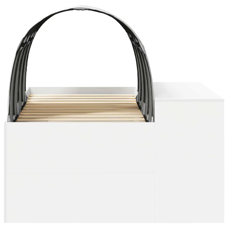 Lit avec Tunnel 3 pc Blanc Bois d'ingénierie - 7