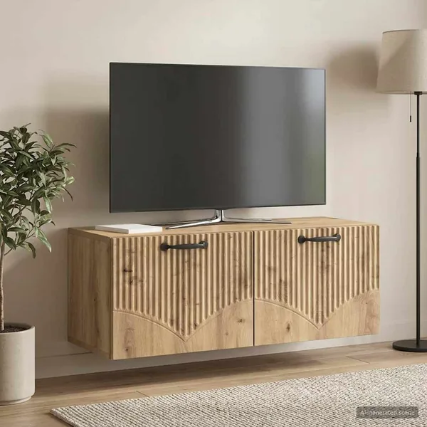Meuble TV mural 78,5 x 31 x 30 cm Chêne artisanal