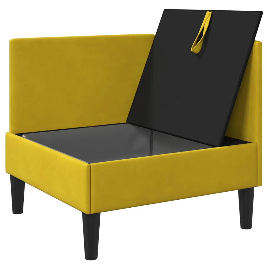 Sofa avec rangement Jaune Velours - 4