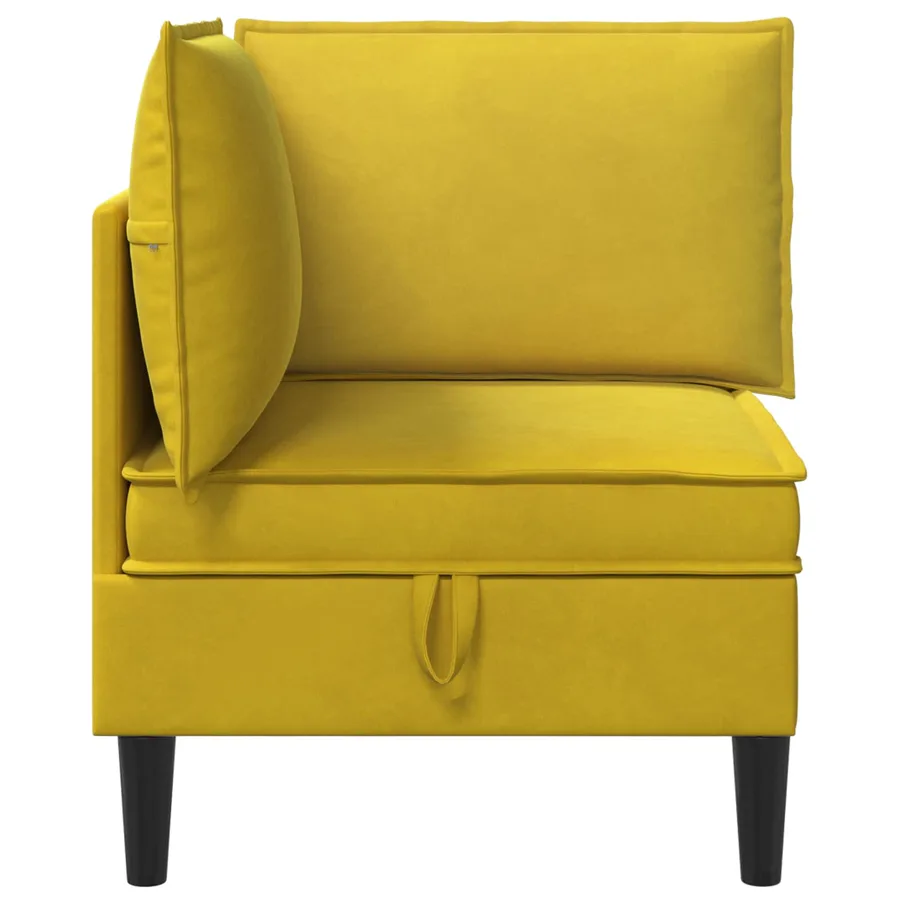 Sofa avec rangement Jaune Velours - 5