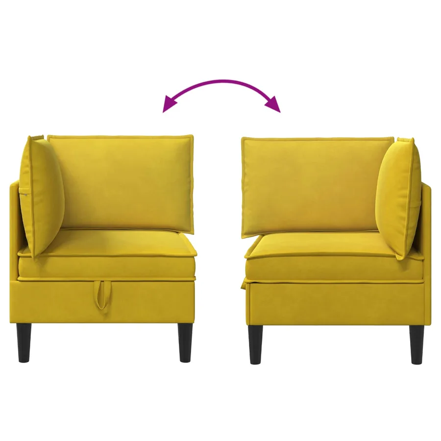 Sofa avec rangement Jaune Velours - 8