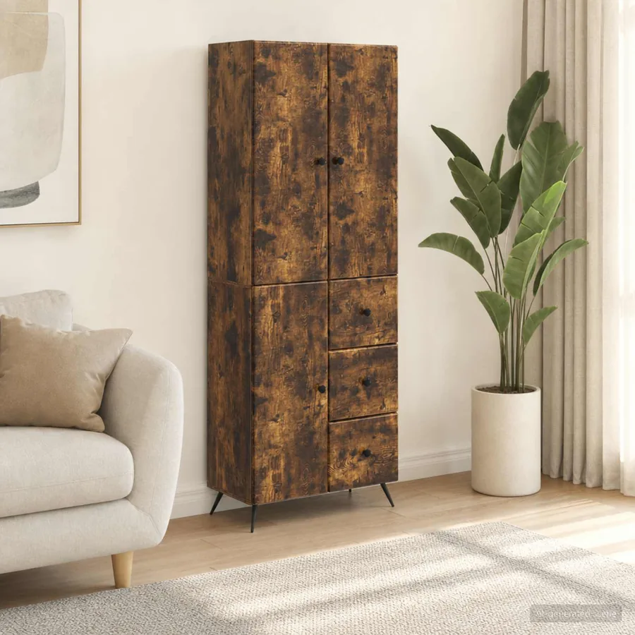 Ensemble de Meubles 2 pcs Chêne fumé Bois d'ingénierie