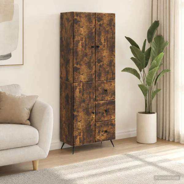 Ensemble de Meubles 2 pcs Chêne fumé Bois d'ingénierie