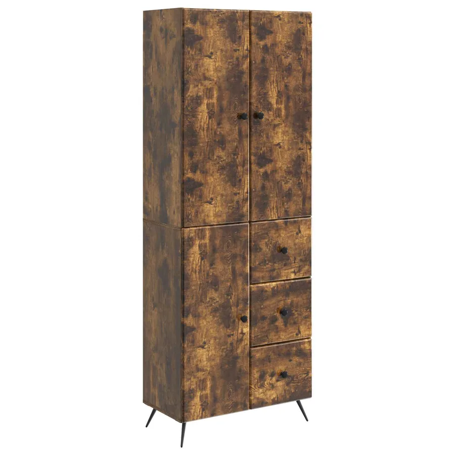 Ensemble de Meubles 2 pcs Chêne fumé Bois d'ingénierie - 2