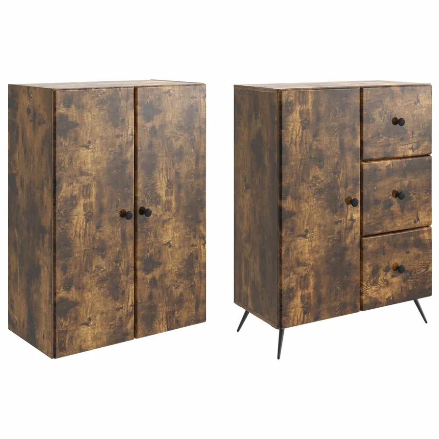 Ensemble de Meubles 2 pcs Chêne fumé Bois d'ingénierie - 4