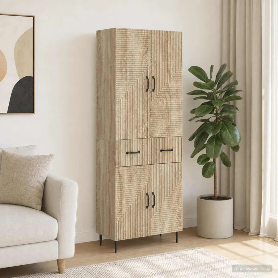 Ensemble de Meubles 2 pcs Chêne Sonoma 66 x 34,5 x 89,5 cm