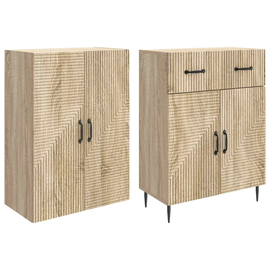 Ensemble de Meubles 2 pcs Chêne Sonoma 66 x 34,5 x 89,5 cm - 4