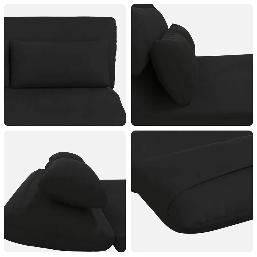 Fauteuil de sol ajustable Noir Velours - 7