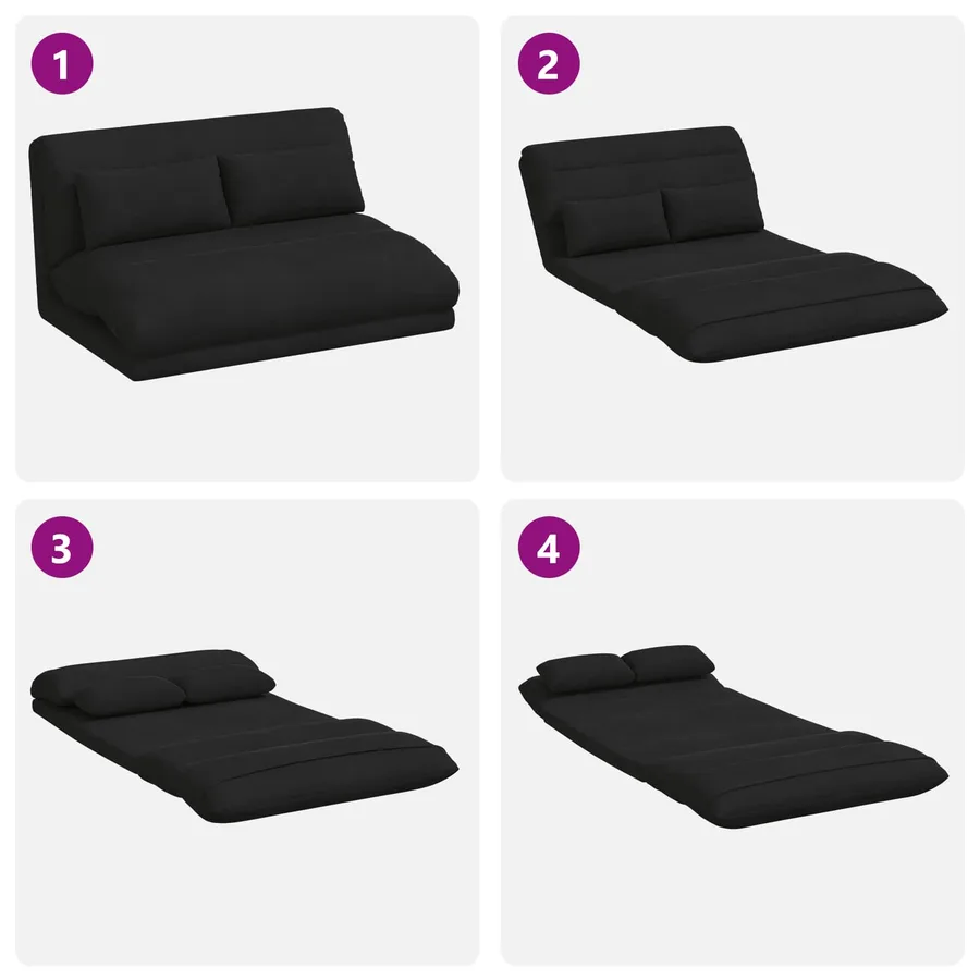 Fauteuil de sol ajustable Noir Velours - 9