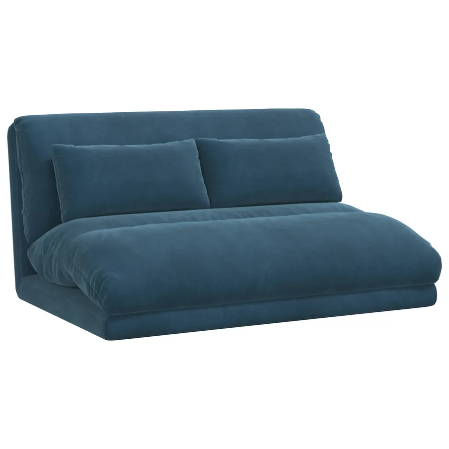 Fauteuil de sol ajustable Bleu Velours - 2