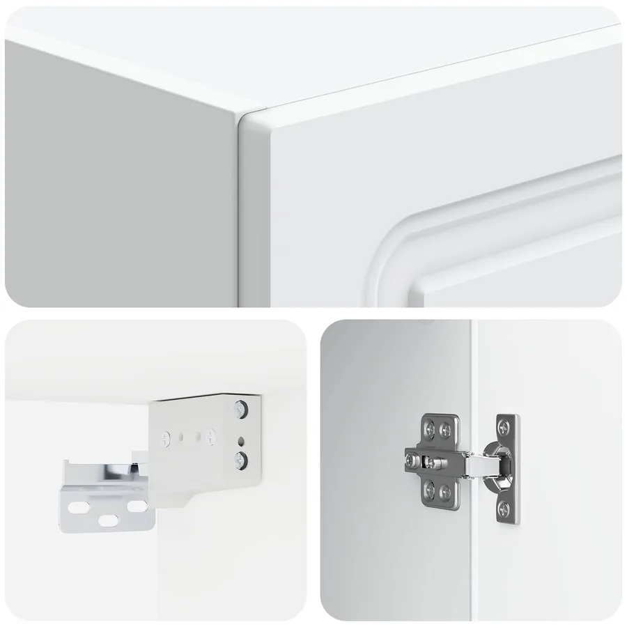Armoire Murale 33 x 34,5 x 90 cm Bois d'ingénierie Blanc - 7