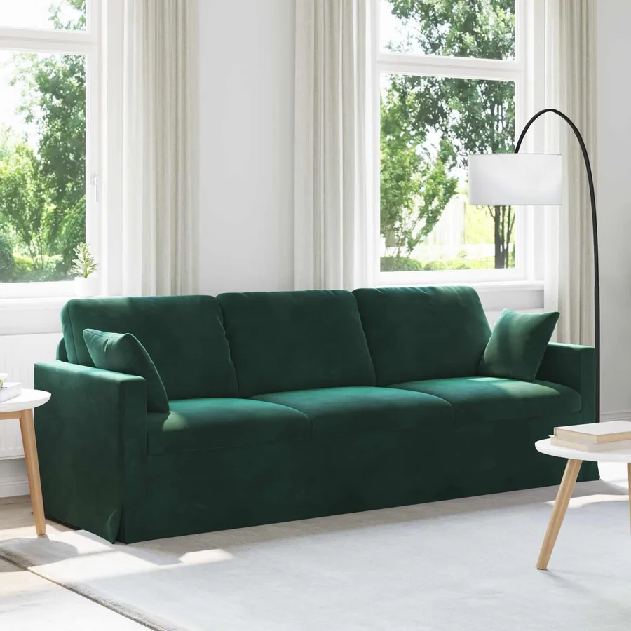 Canapé Vert foncé 228 x 78 x 80 cm Velours