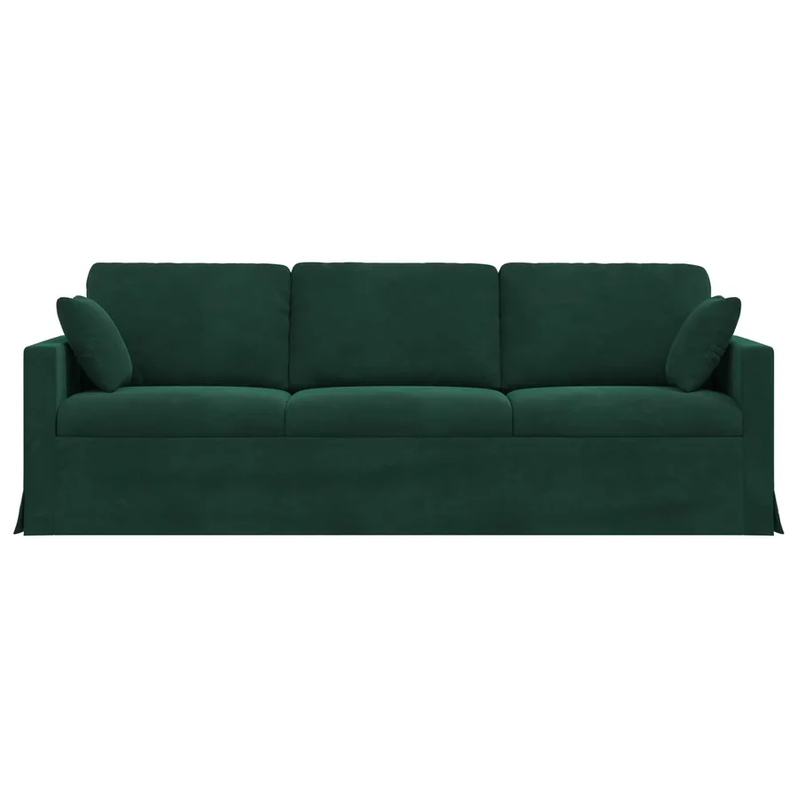 Canapé Vert foncé 228 x 78 x 80 cm Velours - 4