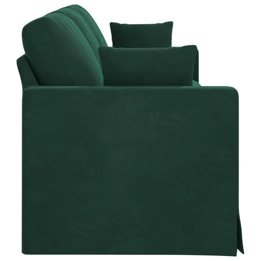 Canapé Vert foncé 228 x 78 x 80 cm Velours - 5