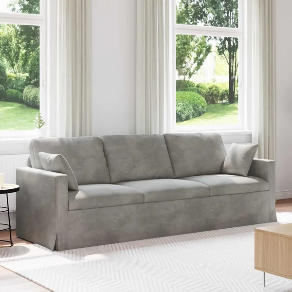 Canapé Gris clair 228 x 78 x 80 cm Velours