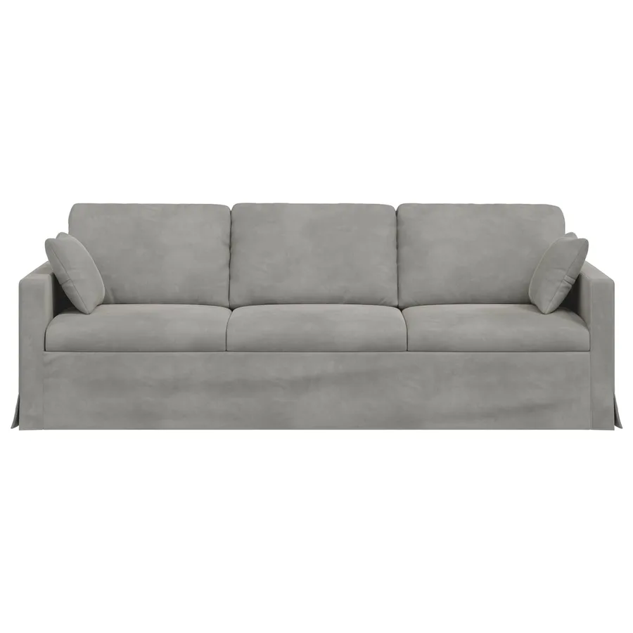 Canapé Gris clair 228 x 78 x 80 cm Velours - 4