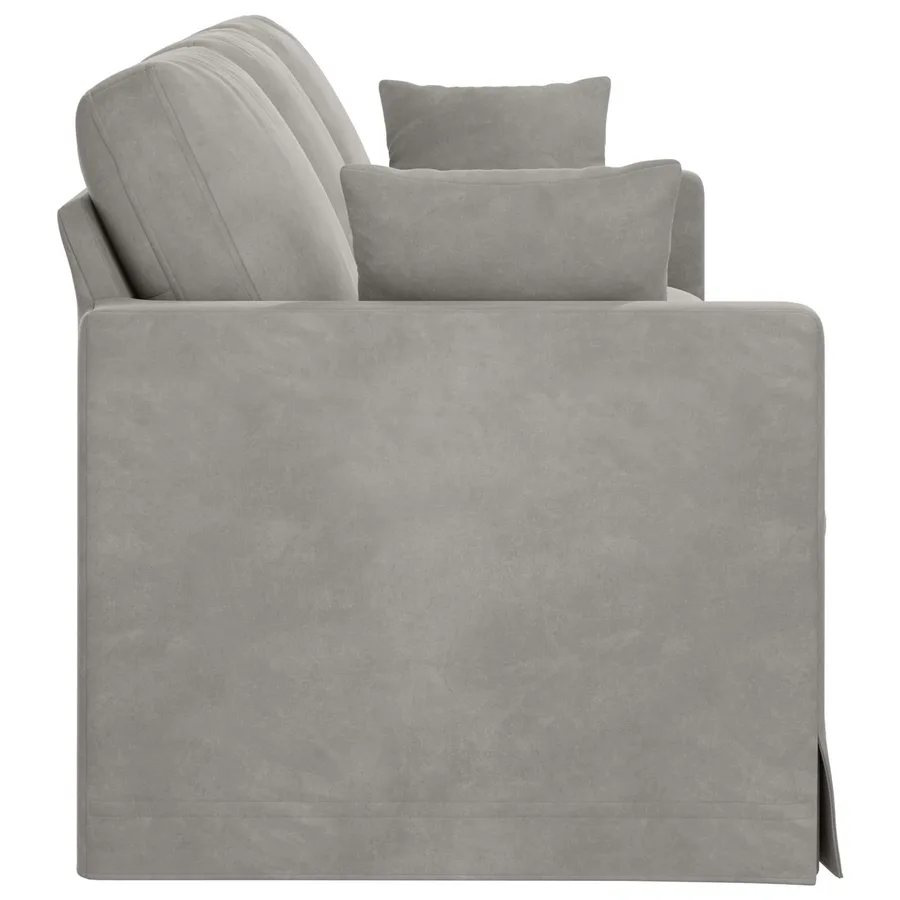 Canapé Gris clair 228 x 78 x 80 cm Velours - 5