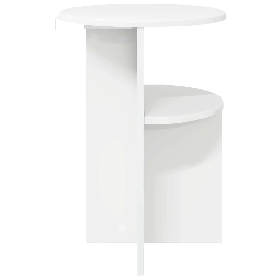Table d'appoint Blanc brillant Ø 39,5 x 55 cm Bois d'ingénierie - 6