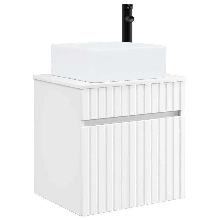Meuble de lavabo mural Blanc 49 x 41 x 63 cm Bois d'ingénierie - 2