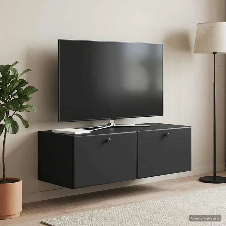Meuble TV mural 98 x 41 x 30 cm Noir Bois d'ingénierie