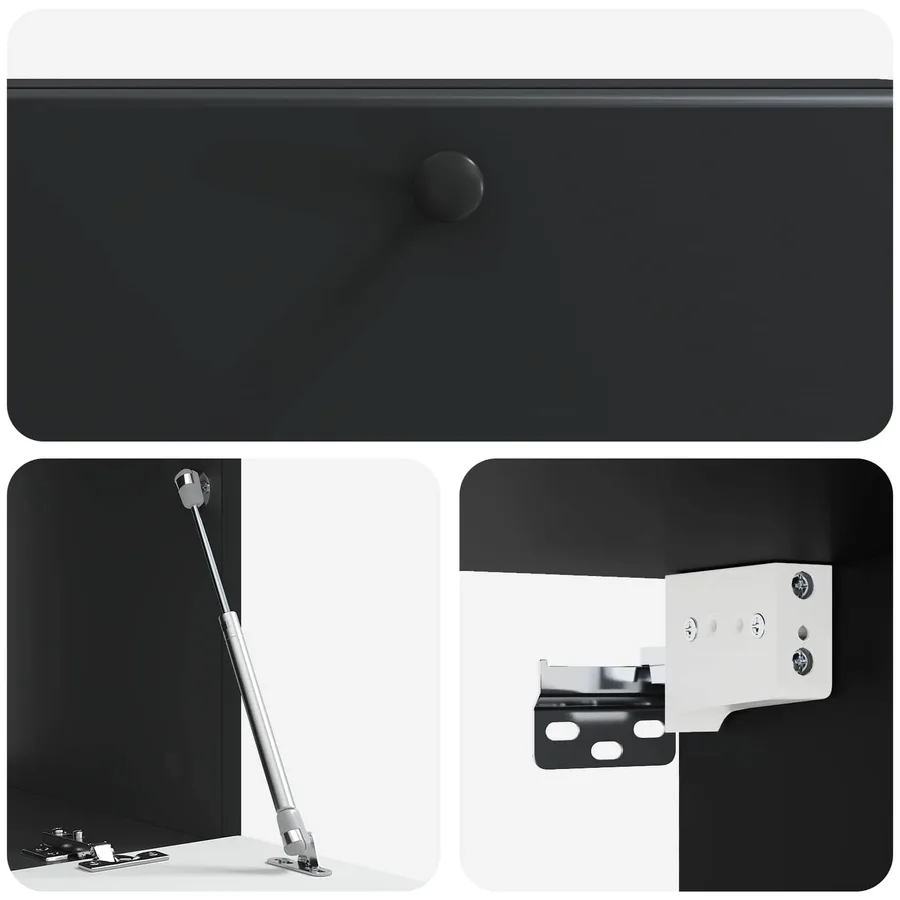 Meuble TV mural 98 x 41 x 30 cm Noir Bois d'ingénierie - 9