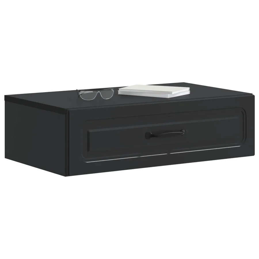 Table d'appoint murale Noir 59 x 34,5 x 17 cm Bois d'ingénierie - 3